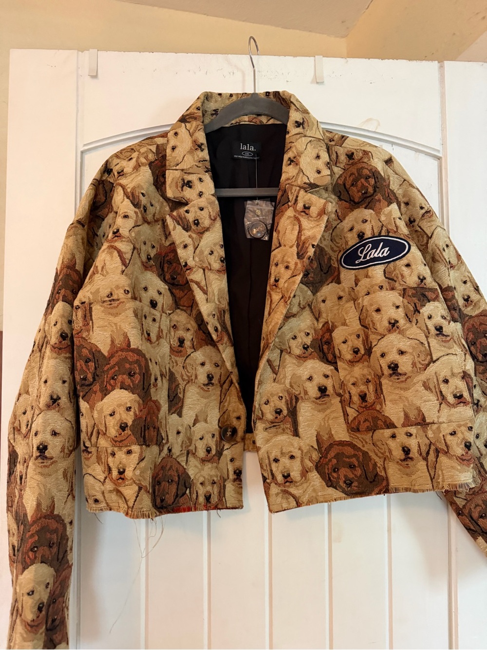 Dress In Lala Golden Retriever Cropped Blazer, new with tags!